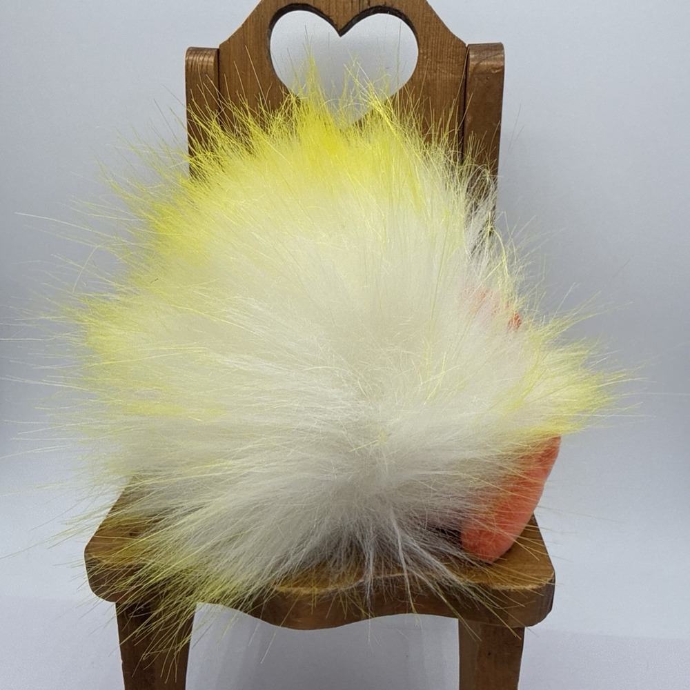 JELLYCAT Yellow & White Crazy Chick 6" Fast Shipping Rare Item Puff Ball Toy - Picture 6 of 6